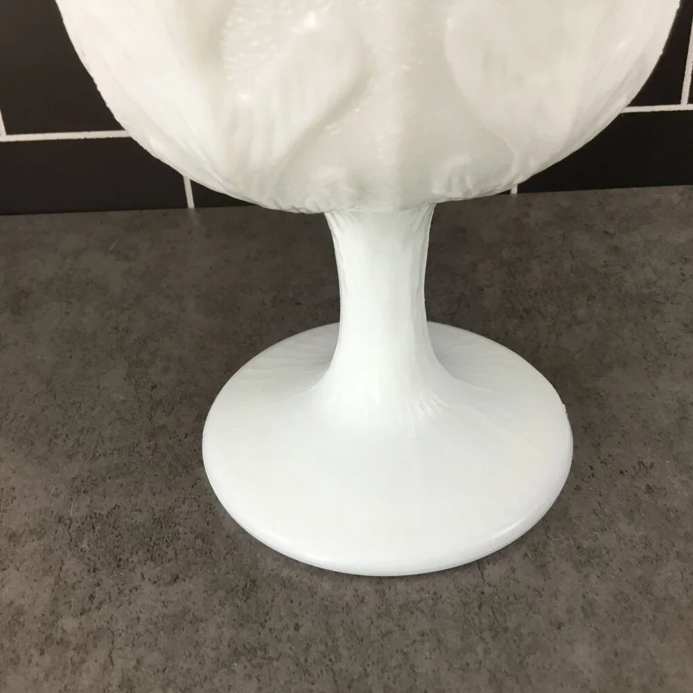 FTD Oak Leaf Milk Glass Pedestal Planter Footed Compote 6 1/4